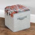 thumbnail image 3 of mDesign Small Fabric Closet Organizer Cube Bin with Front Handle, 2 Pack, Gray, 3 of 8