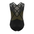 thumbnail image 4 of TSSOE Kids Girls 3-Piece Set Athletic Unitards Gymnastics Leotards Tumbling Clothes Ballet Dance Biketards Black&Gold 14, 4 of 7