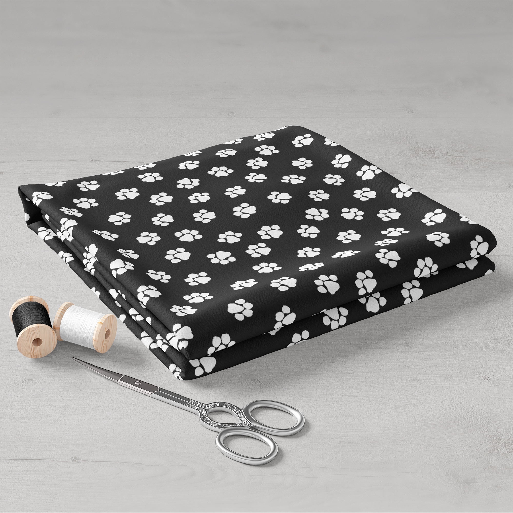 Create It 18"x21" Cotton Paws Black Precut Sewing & Craft Fabric, Pink 10 Pieces