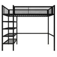 Mainstays Metal Storage Loft Bed with Book Case, Black, Twin