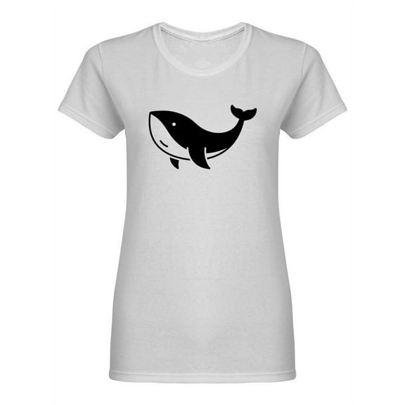 Black Icon Whale Shaped T-Shirt Women -Image by Shutterstock, Female XX-Large
