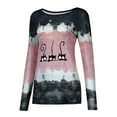 thumbnail image 4 of Hauts d'Été pour Femmes, T-Shirt à Col Rond Imprimé Patchwork avec Nœud, Blouse Décontractée en Liquidation, 4 of 7