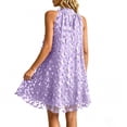 thumbnail image 6 of Uscallm Women's Halter Sleeveless High Low Embroidery Boho Mini Beach Dresses Summer Vacation Sundress Flowy Casual, Purple S, 6 of 7