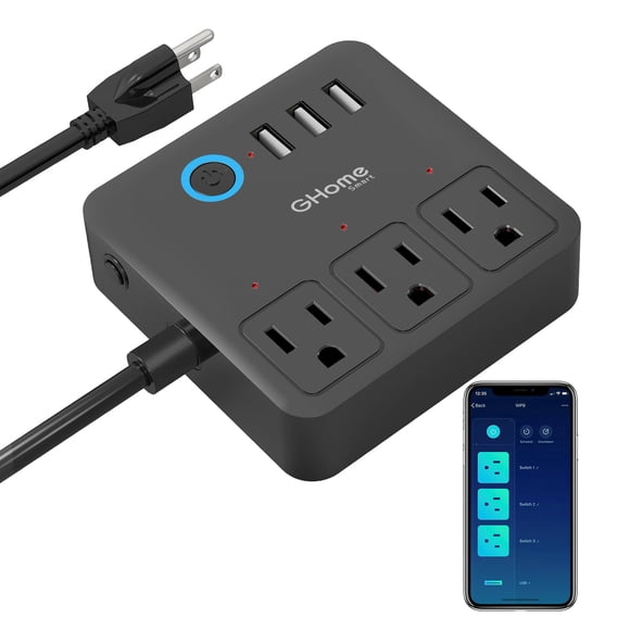 Smart Power Strip, WiFi Surge Protector Work with Alexa Google Home, Smart Plug Outlets with 3 USB 3 Charging Port, Home Office Cruise Ship Travel Mul