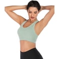 thumbnail image 3 of Sujetador deportivo para mujer, sujetador deportivo con tirantes acolchados y espalda cruzada, sujetador de yoga de sujeción media con copas extraíbles, 3 of 7