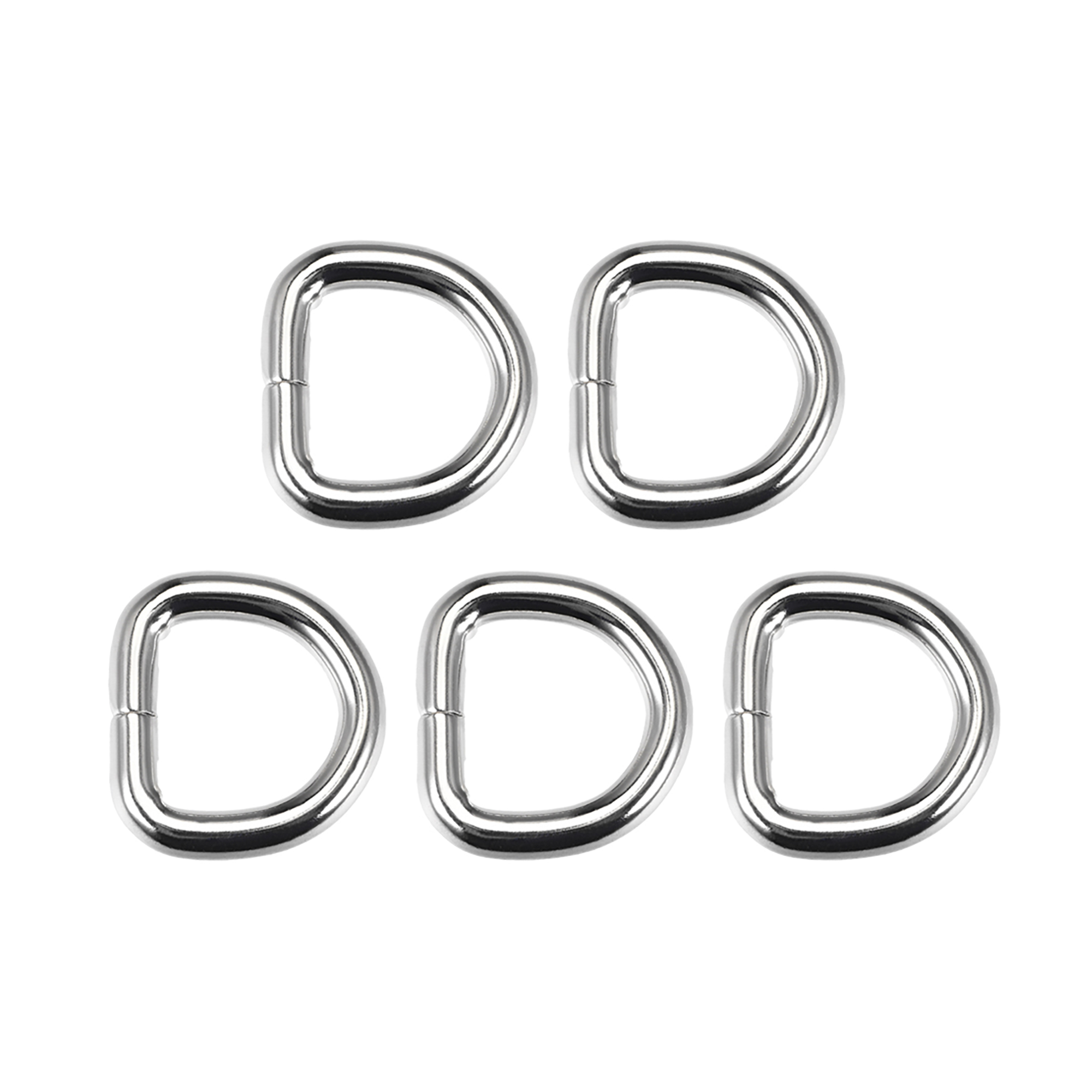 5 Pcs D Ring Buckle 0.63 Inch Metal Semi-Circular D-Ring Silver Tone ...