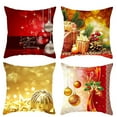thumbnail image 5 of SPRING PARK Merry Christmas Throw Pillow Covers Deer Snowflakes Snowman Decorative Pillow Covers for Sofa Couch Bed and Car Throw Pillow Covers, 5 of 7