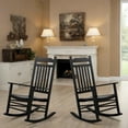 thumbnail image 2 of Wooden Porch Rocking Chairs Outside Outdoor Rockers for Adults Furniture for Living Room Patio Lounge Garden Indoor Black, 2 of 7