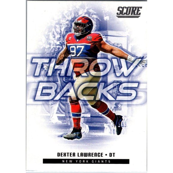 Collectible 2025 Score Throwbacks Dexter Lawrence #16 Panini Football Card New York Giants New York Giants NFL Football Trading Card