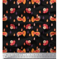 Soimoi Cotton Duck Fabric Leaves & Bird Kids Printed Fabric 1 Yard 42 Inch Wide