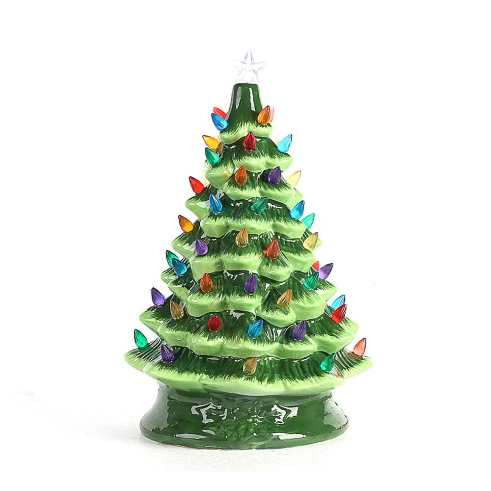 3 Hand Printed Ceramic Christmas Tree Hanging Decoration Set Xmas Ornaments Home 