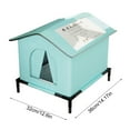 thumbnail image 2 of Nallwabiu Weatherproof Insulated Outdoor Cat House, Heated Shelter with Seamless Base for Feral Cats, Winter Waterproof Warm Cat House Outdoor (Light Blue, 14.17”x12.6”), 2 of 2