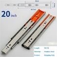 thumbnail image 2 of Stainless Steel 10"-20" Drawer Slide Soft Close Furniture Drawer Track Rail Sliding Three-Section Cabinet Slides, 2 of 5