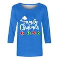 thumbnail image 4 of Aqestyerly Hauts de Noël pour Femmes Mode Féminine T-Shirt Imprimé de Noël Manches 3/4 Blouse Col Rond Hauts Décontractés, 4 of 5