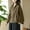 Khaki, variant on Caywon Women's Fashion Solid Color Cotton Linen Hooded Long Sleeve Outer Short Coat Long Sleeve Hooded Casual Coat Jacket Lightweight Cotton Linen Blend Black M