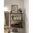 thumbnail image 1 of Étagère Industrielle en Tuyau Bibliothèque Rustique Moderne 24 Pouces Échelle en Bois Étagère de Rangement 3 Niveaux Design Mural Rétro Tuyau DIY Étagère, 1 of 5