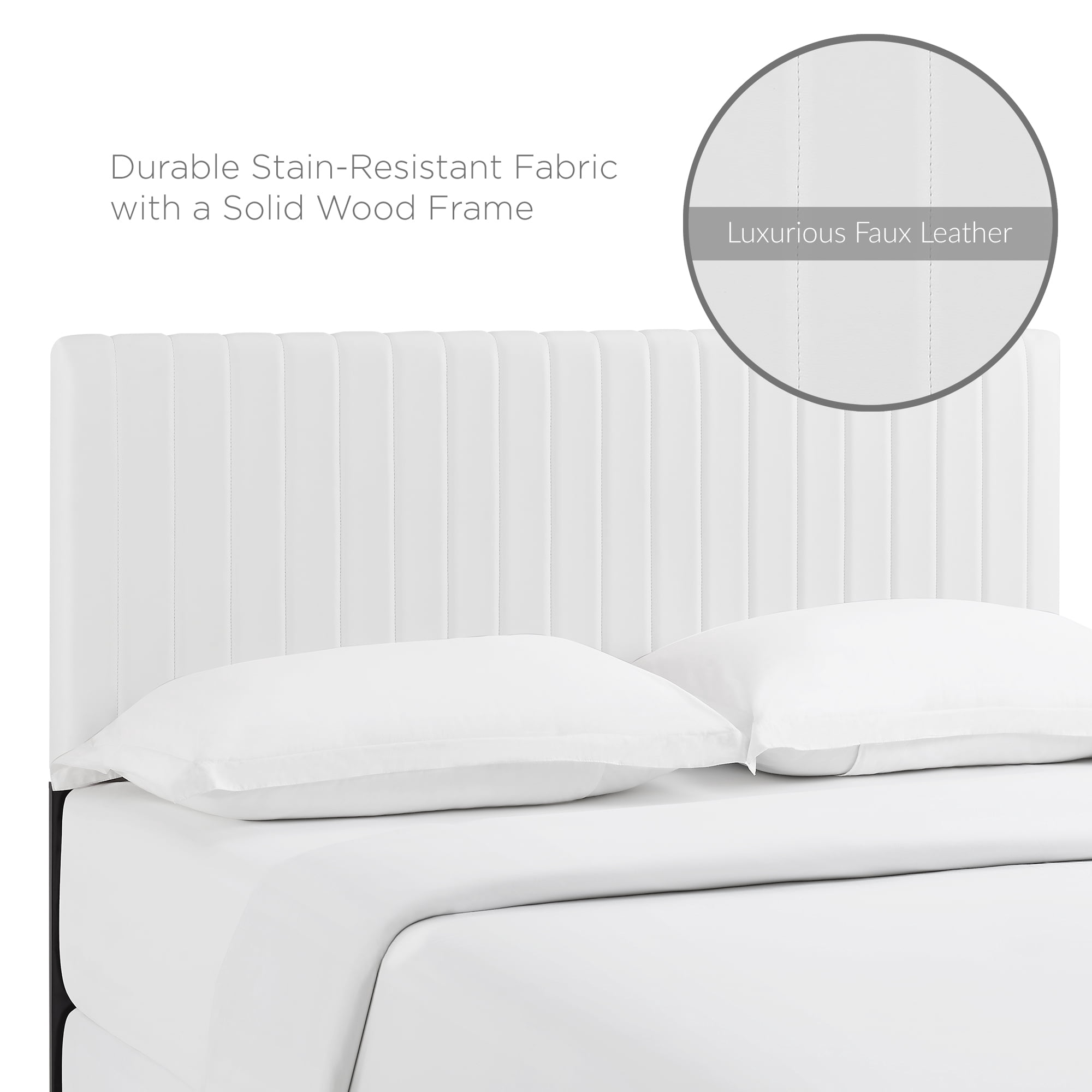 Modway Keira Faux Leather King/California King Headboard in White by Modway