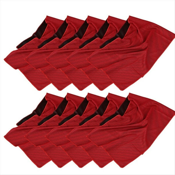 Toalla Deportiva Roja con Sensación de Frío, Secado Rápido, Refrigeración Al Aire Libre, Toalla Fría, Toalla de Hielo para Limpiar el Sudor para Hacer Ejercicio y Correr