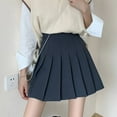 thumbnail image 3 of Women Girls High Waisted Plain Pleated Skirt Skater Tennis School Uniforms A-line Mini Skirt Lining Shorts, 3 of 5