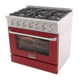thumbnail image 6 of Pemberly Row 36" 5.2 cu. ft Dual Fuel Range Propane Gas Sealed Burners in Red, 6 of 13