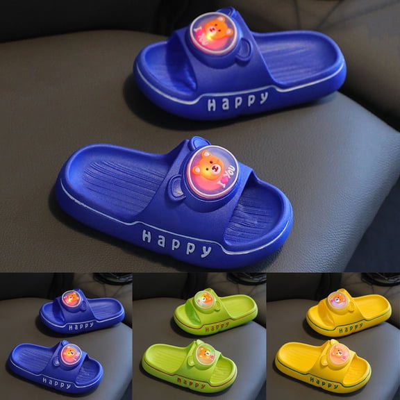 SROBPTY Toddler Boys Sandals Light Up Soft Sole Summer Open Toe Flat Shoes for Daily Wear
