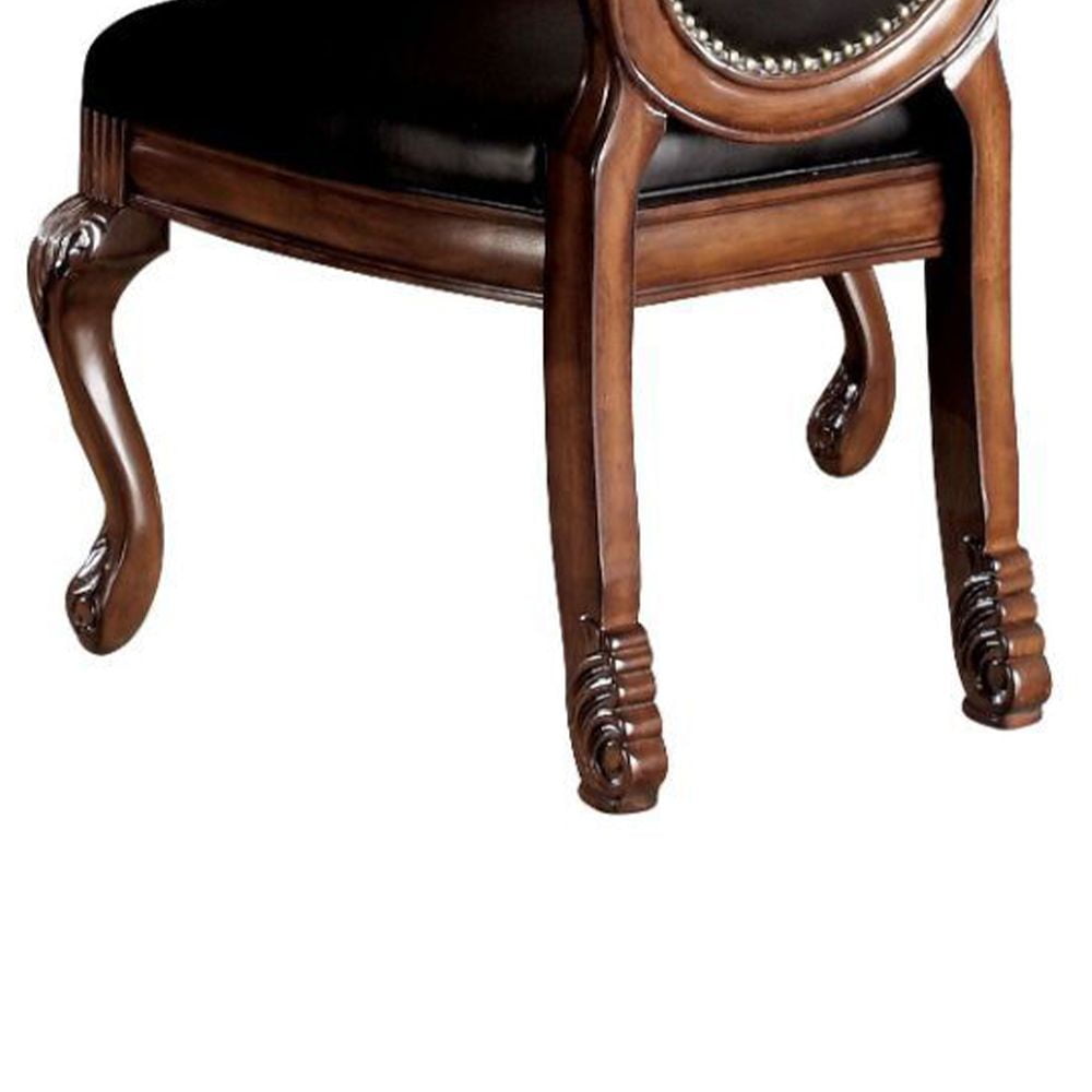 Acme Chateau De Ville Black PU & Cherry Side Chair (Set-2), Location: Indoor