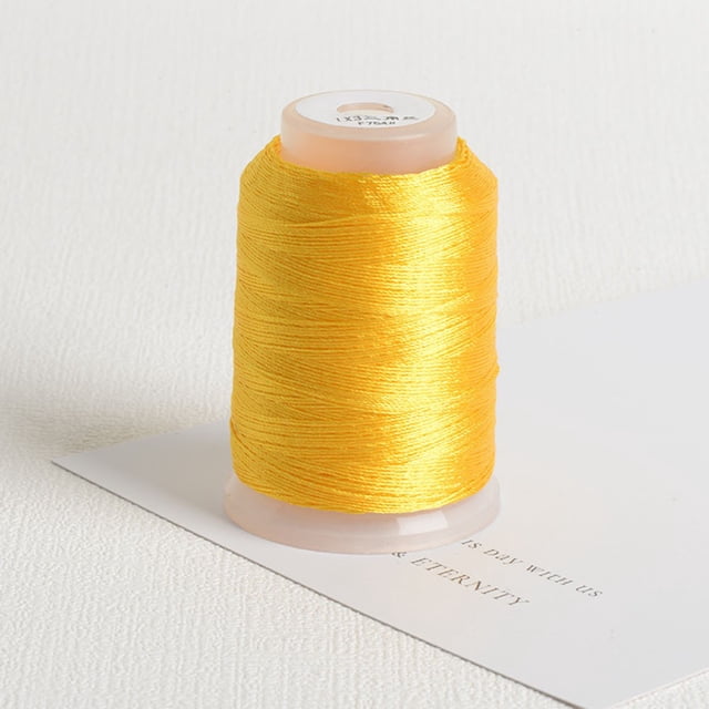 BUYISI 350 Meters/Roll Embroidery Sewing Thread Diy Handmade Cross Stitch Sewing Tool For Weaving Bracelets Bead Chains Tower Line Yellow 22