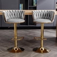 thumbnail image 4 of ZAFLY Adjustable Barstools, 360 Degree Swivel Bar Stool with Back at Counter Height Set of 8, Velvet Gold Bar Chair, Non-Slip Base Bar Stools for Pub/Kitchen (Dark Grey), 4 of 6