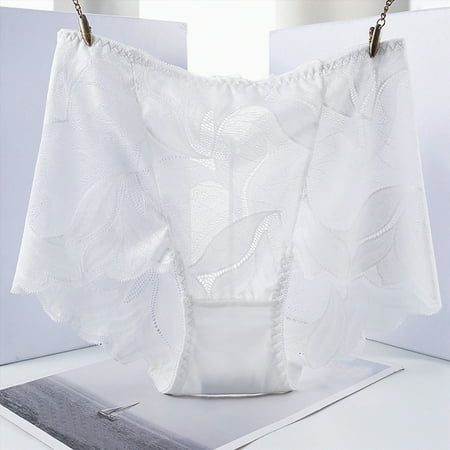 Meiodtion Underwear for Women Seamless High Waist Comfort Panties Waistband Thong Elastic No Show Panty  White  XXL