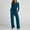 Navy, variant on Women's Fall Outfit Sets Top And Bottom Fashion Round Neck Solid Ruched Long Sleeve Blouse  Long Pants Elastic Waist Sets