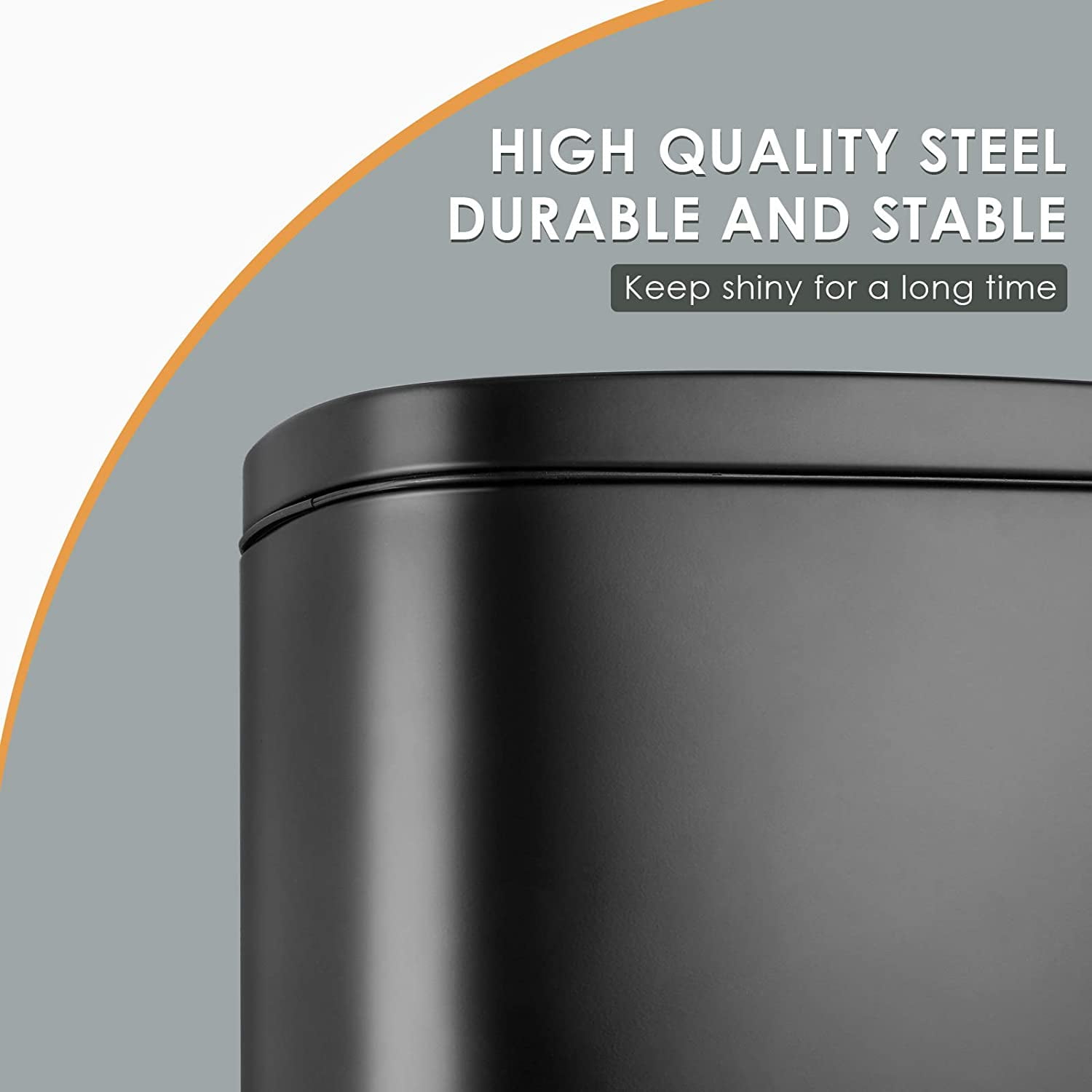 LAZY BUDDY 8 gal Stainless Steel Kitchen Trash Can, Step Garbage Can with Soft-Close Lid for Home