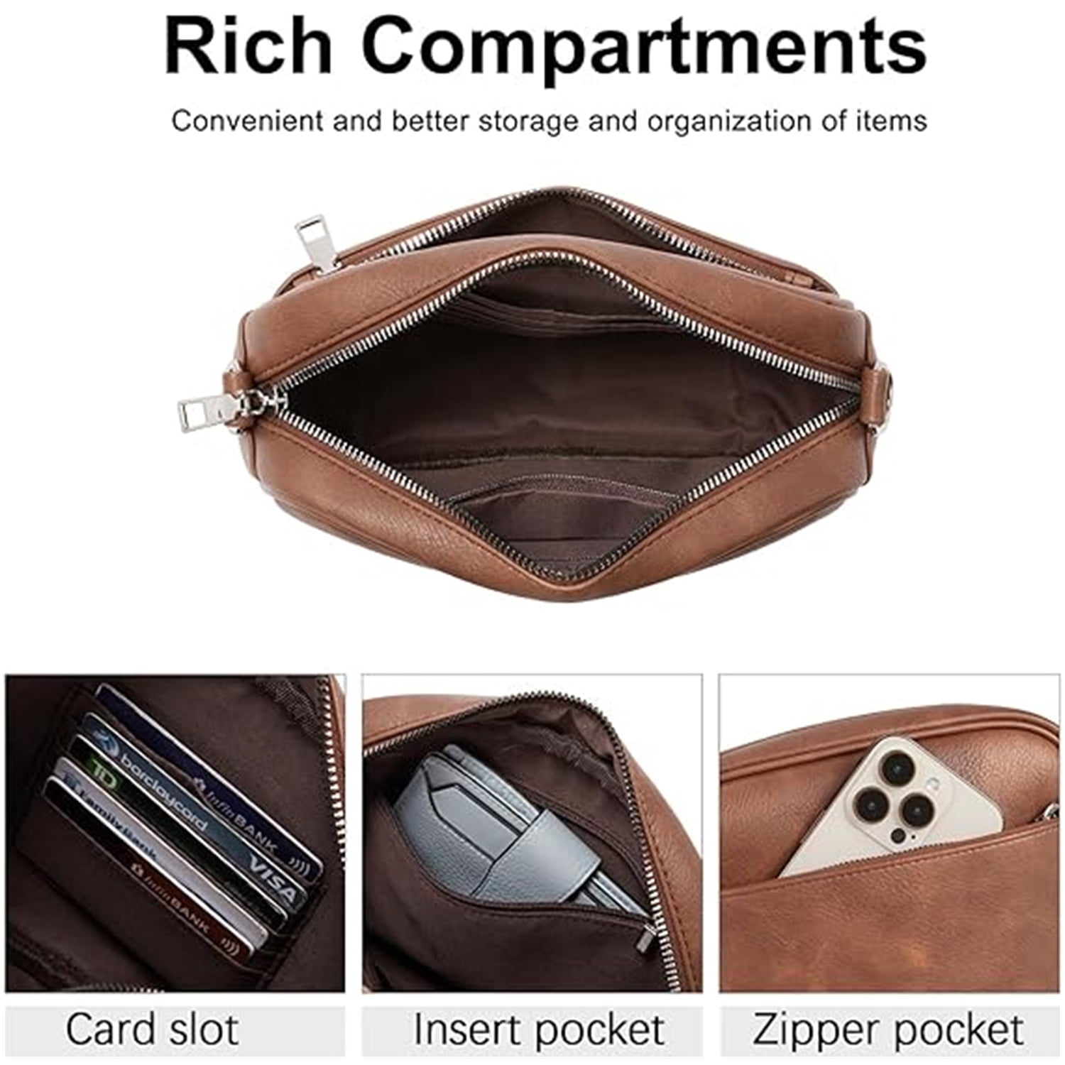 KAWELL 2025 Crossbody Bags for Women Purses Vegan Leather Shoulder Handbags