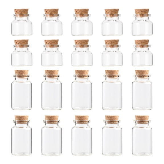 unbranded  20 Pcs Airtight Mini Liquor Bottles Cork Glass Wishing Small Corked