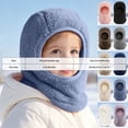 thumbnail image 4 of Lispipm Toddler Kids Fleece Balaclavas Hood Windproof Soft Full Head Neck Warmer Hat Baby Boy Girl Winter Accessory Beige 6-36 Months, 4 of 5