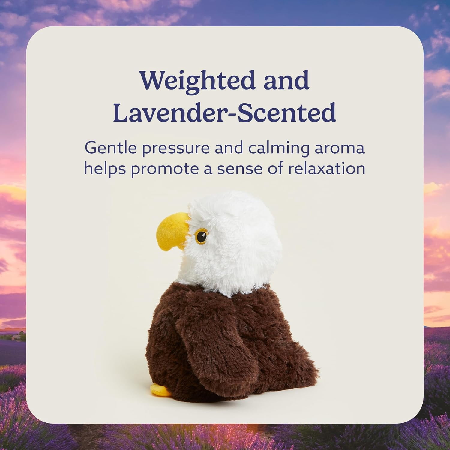 warmies 13” Eagle Stuffed Animal, Microwavable Heated Plushies and Weighted Soft Plush Toys