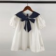 thumbnail image 2 of Adeawade Girls Dresses Summer Short Sleeve Dress Solid Color Crewneck Soft Playsuit Size 12-24 Months White, 2 of 9
