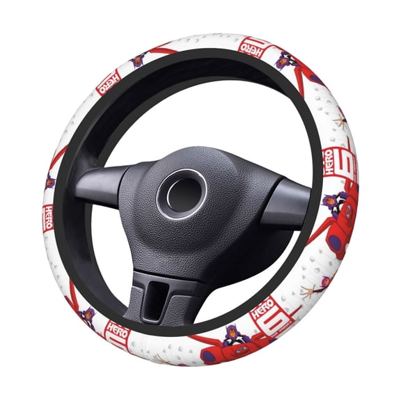 Big-Hero-6-Baymax Steering Wheel Cover Elastic Stretch Breathable Vehicle Steering Wheel Protector Car Interior Accessories