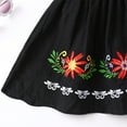 thumbnail image 6 of IBTOM CASTLE Mexican Dress for Girls Toddler Baby Cinco de Mayo Fiesta Mexican Off Shoulder Floral Embroidered Drape Casual Dress 12-18 Months Black, 6 of 8