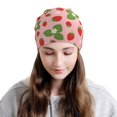 thumbnail image 2 of Naloa Strawberries Soft Beanie Hat, Knit Beanie Daily Beanie in Fine Knit for Women Men Winter Travel, Outdoor, 2 of 7