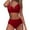 Wine, variant on Swimsuits for Women Solid Color Crisscross Swimwear 2Piece Bathing Suits Adjustable Straps Swim Top with High Waisted Bottom