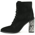 thumbnail image 2 of Journee Signature Womens Genuine Leather Edda Almond Toe Block Heel Combat Booties, 2 of 8