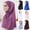 Black, variant on Hijab Scarf Girls Hijab Head Scarfs Head Wrap with Flowers Hijab for Girls