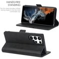 thumbnail image 2 of Wallet Phone Case Compatible with Samsung Galaxy S22 Ultra 5G – Quality, Premium PU Leather Cover with Card Slots and Horizontal Viewing Stand 6.8 Inch (Black), 2 of 14