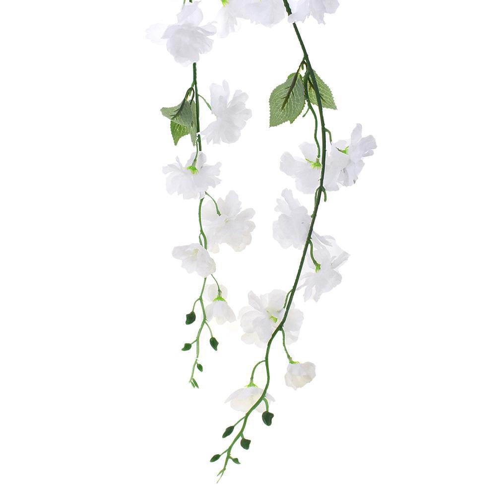 Ejoy 45 in. Artificial Silk White Wisteria Mixed Flower Vines (Set of 60-Piece)