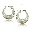 thumbnail image 4 of Silver Tribal look Filigree Hoop Earrings For World Traveller, 4 of 6
