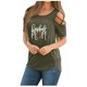 thumbnail image 2 of Fiudx Ofertas Flash Del Día Camiseta Estampada a La Moda para Mujer, Blusa de Manga Corta, Tops Informales con Cuello Redondo, 2 of 4