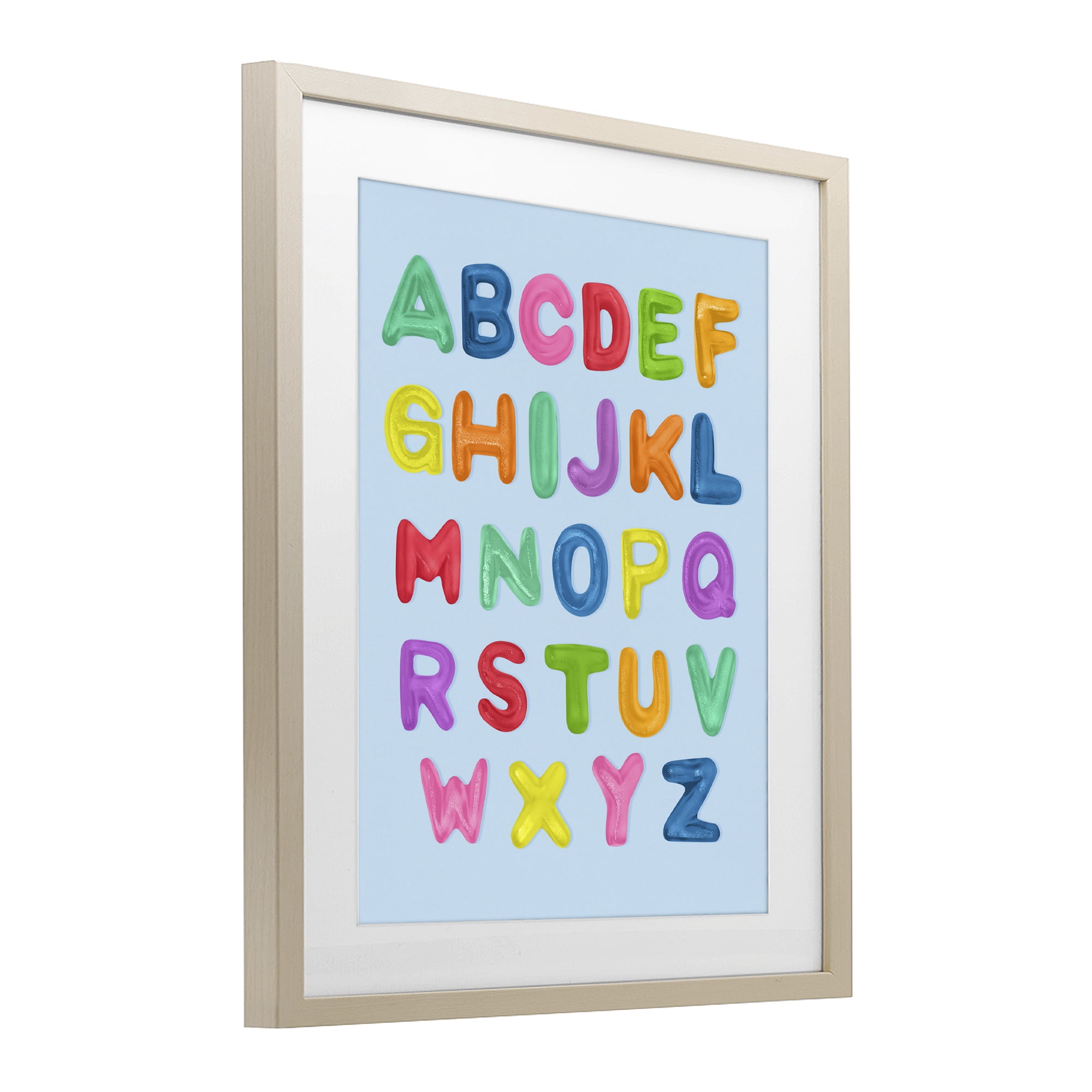Stupell Industries Gummy Candy Alphabet Birch Framed Print Under Glass, design by LISH Creative