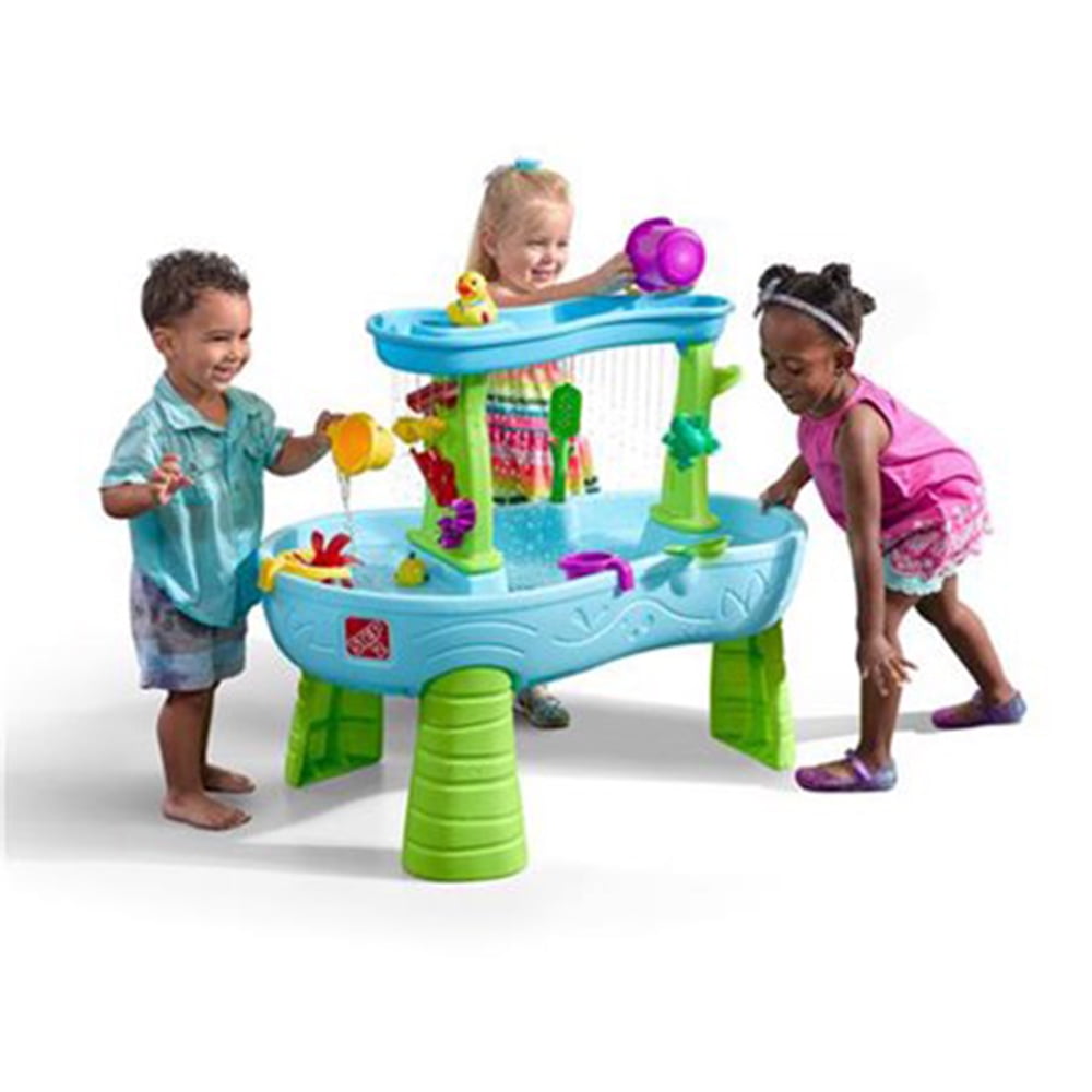 step2 rain showers splash pond water table kids playset with 13 piece accessory set