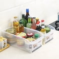 thumbnail image 4 of Manunclaims Drawer Basket, Plastic Food Storage Bins - Refrigerator Organizer with Handles for Pantry, Fridge, Freezer, Kitchen, Countertops, Cabinets - Clear Plastic BPA Free Food Storage Rack, 4 of 8