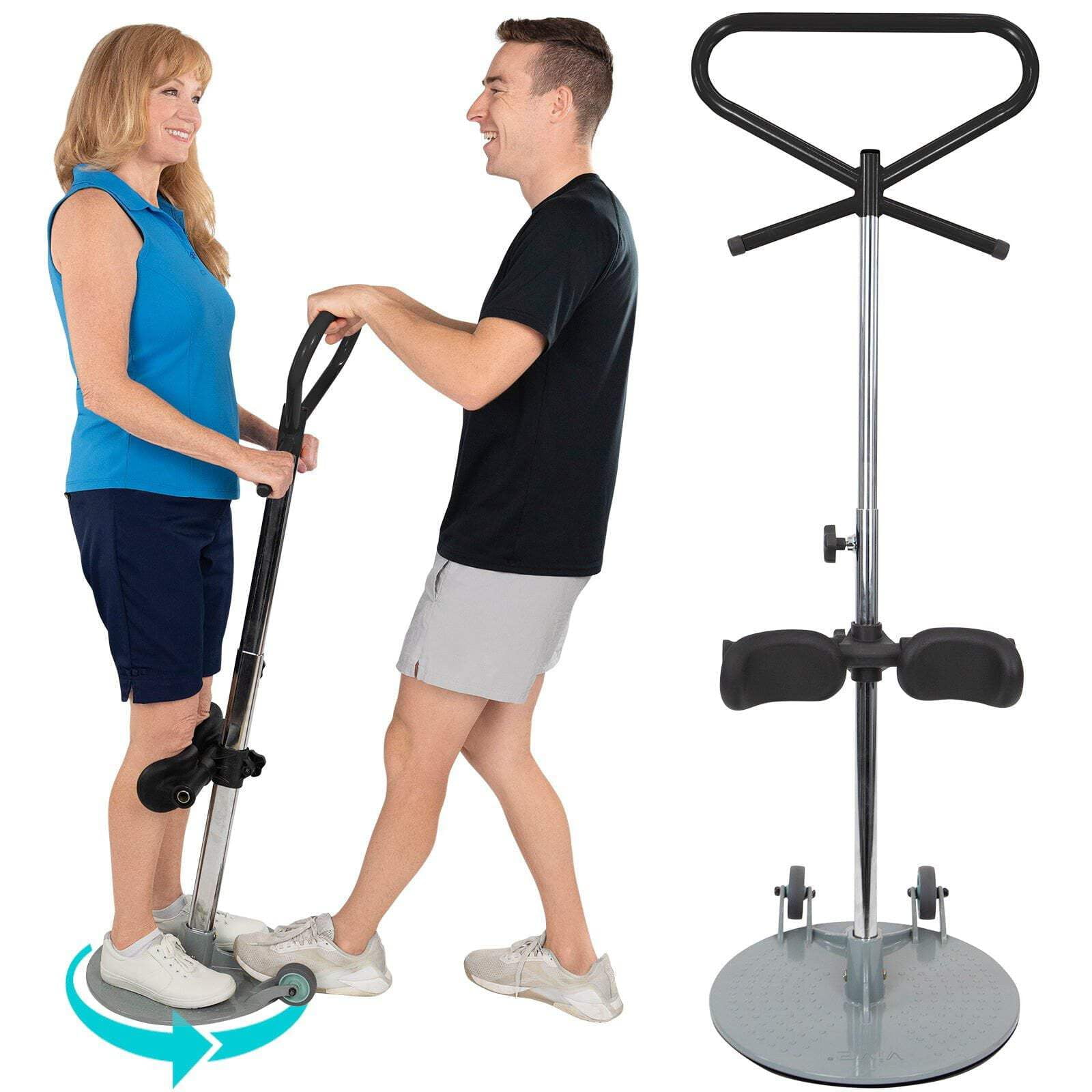 Vive Stand Assist Transfer Disc with Wheels – Adjustable Patient Mobility Aid for Standing and Turning